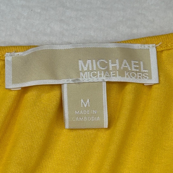 MICHAEL Michael Kors Women Flutter/Dolman Sleeve Blouse Medium Sunflower Yellow - Picture 4 of 12